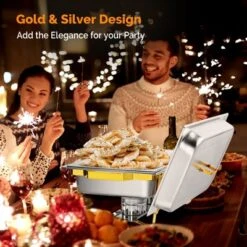 ROVSUN 2 Pack Gold 9QT Chafing Dishes For Buffet, Rectangular Stainless Steel Chafers And Buffet Warmers Sets For Party 13 ROVSUN 2 Pack Gold 9QT Chafing Dishes For Buffet, Rectangular Stainless Steel Chafers And Buffet Warmers Sets For Party -Target KitchenAid GUEST 8a7468e9 0bf6 4cc2 a994 42c288dbccb2