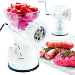 CucinaPro Manual Meat Grinder - Mincer W 2 Stainless Steel Plates, Sausage Attachment, Press, Heavy Duty Suction Base And Dishwasher Safe Design -Target KitchenAid GUEST 8a7fc1ef 98ec 493a a713 4ebb2984d10c