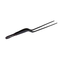 O'Creme 8 Inch Black Stainless Steel Precision Kitchen Culinary Offset Tweezer Tongs - Black