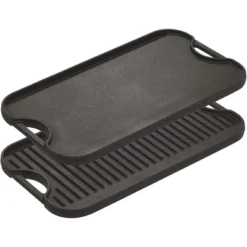 Attop 20 X 10.44 Inch Reversible Cast Iron Grill/Griddle – Double Burner Cookware