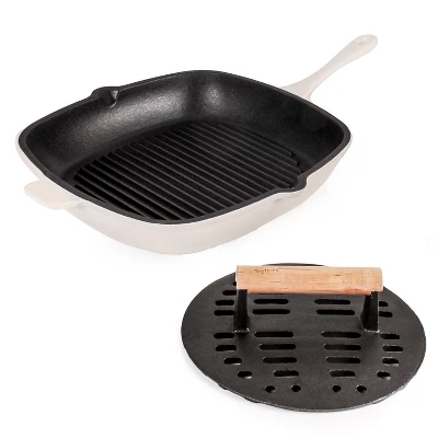 BergHOFF Neo 2Pc Cast Iron Set: 11" Grill Pan & With Slotted Steak Press 10 BergHOFF Neo 2Pc Cast Iron Set: 11" Grill Pan & With Slotted Steak Press - Image 8