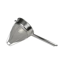 Winco Bouillon Strainer With Extra Fine Mesh, Reinforced, Hollow Handle Stainless Steel, 8"