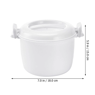 Itopfox Microwave Rice Cooker With Steamer Basket, Lid & Locking Clip For Cooking Rice, Vegetables, Soup & More In Microwave, Reusable & Food Safe 4 Itopfox Microwave Rice Cooker With Steamer Basket, Lid & Locking Clip For Cooking Rice, Vegetables, Soup & More In Microwave, Reusable & Food Safe - Image 2