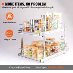 VEVOR 2 Tier 13"W X 21"D Pull Out Cabinet Organizer, Heavy Duty Slide Out Pantry Shelves, Chrome-Plated Steel Roll Out Drawers 13 VEVOR 2 Tier 13"W X 21"D Pull Out Cabinet Organizer, Heavy Duty Slide Out Pantry Shelves, Chrome-Plated Steel Roll Out Drawers -Target KitchenAid GUEST 8bb2549d ed98 4ffc b352 d1e9b29f8c51