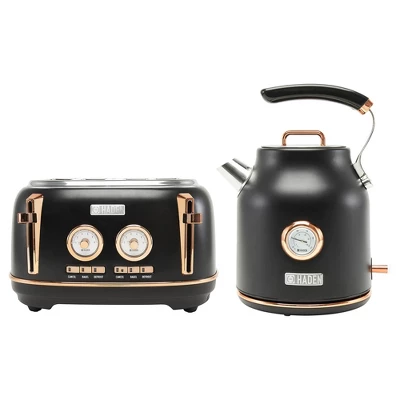 Haden Dorset 1.7 Liter Stainless Steel Electric Kettle With 360-Degree Base Bundled With 4 Slice Wide Slot Stainless Steel Toaster, Black & Copper 8 Haden Dorset 1.7 Liter Stainless Steel Electric Kettle With 360-Degree Base Bundled With 4 Slice Wide Slot Stainless Steel Toaster, Black & Copper - Image 6