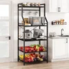 5-Tier Kitchen Storage Rack With Microwave Stand, Metal Shelves With 8 S-Hooks, 2 Wire Baskets & Spice Rack For Kitchen, Pantry, Counter -Target KitchenAid GUEST 8c0a4a0e 26bb 4683 b093 e7ec18441157