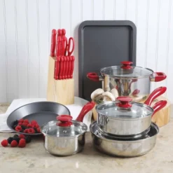 MegaChef 22 Piece Cookware Combo Set In Red 9 MegaChef 22 Piece Cookware Combo Set In Red -Target KitchenAid GUEST 8c55bc82 34e2 49dc b088 53c254cd2858