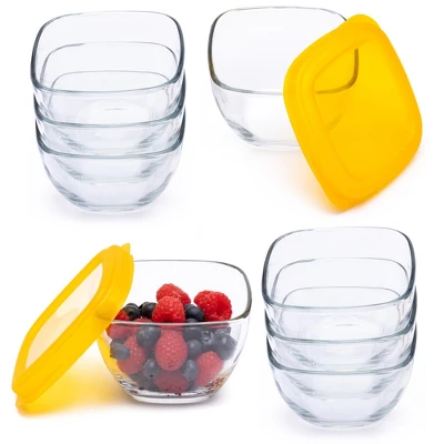 Libbey Serve It 16 Piece 2 Cup Glass Storage Bowl Container Set With Yellow Plastic Lids 8 Libbey Serve It 16 Piece 2 Cup Glass Storage Bowl Container Set With Yellow Plastic Lids - Image 6