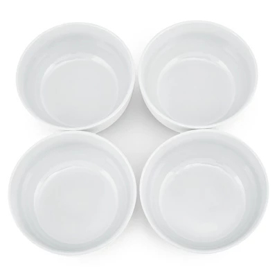 Elanze Designs Bistro Glossy Ceramic 6.5 Inch Soup Bowls Set Of 4, White 4 Elanze Designs Bistro Glossy Ceramic 6.5 Inch Soup Bowls Set Of 4, White - Image 2