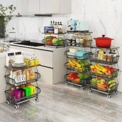 4 Tier Fruit Storage Basket,Kitchen Storage Rack With Rollers For Pantry 11 4 Tier Fruit Storage Basket,Kitchen Storage Rack With Rollers For Pantry -Target KitchenAid GUEST 8c9aee14 8a2d 4e7b a9b0 60189c968636