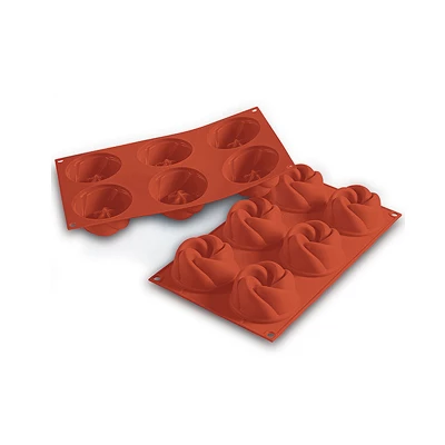 Silikomart Silicone Bake Mold Vertigo Shape 3.7 Oz, 3" Dia. X 1.5" H, 6 Cavities 4 Silikomart Silicone Bake Mold Vertigo Shape 3.7 Oz, 3" Dia. X 1.5" H, 6 Cavities - Image 2