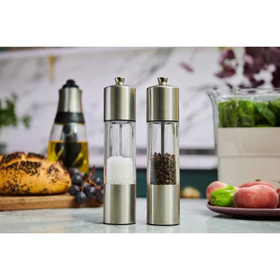 Cole & Mason 8" Stainless Steel Salt And Pepper Mill Set: Silver Spice Mills, Includes Black Peppercorn, Salt 7 Cole & Mason 8" Stainless Steel Salt And Pepper Mill Set: Silver Spice Mills, Includes Black Peppercorn, Salt - Image 5
