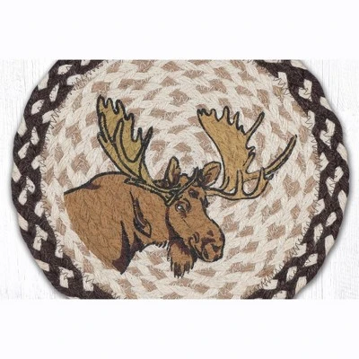 Earth Rugs Moose Printed Round Jute Trivet – 10" Rustic Hot Pad With Eco-Friendly Braided Natural Fiber Design 3 Earth Rugs Moose Printed Round Jute Trivet – 10" Rustic Hot Pad With Eco-Friendly Braided Natural Fiber Design