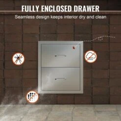 VEVOR Outdoor Kitchen Drawers 18W X 20.6H X 12.7D Inch, Flush Mount Double BBQ Drawers Stainless Steel With Handle, BBQ Island Drawers,Silver -Target KitchenAid GUEST 8cf3c567 52f9 4e33 891b 8948a1948f07