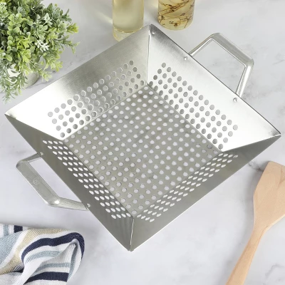 Gibson Amber 12 Inch Square Cast Aluminum BBQ Grill Topper With Handles 8 Gibson Amber 12 Inch Square Cast Aluminum BBQ Grill Topper With Handles - Image 6