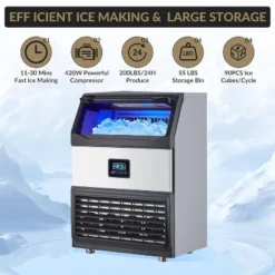 Acekool Commercial Ice Maker Machine, 200Lbs/24H With 65Lbs Storage, Stainless Steel,Auto Clean, 90 Cubes In 11-18 Mins With Water Filter -Target KitchenAid GUEST 8d309911 d9f9 46eb 9698 3f71c4b02868