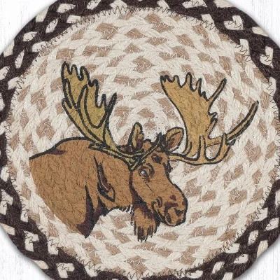 Earth Rugs Moose Printed Round Jute Trivet – 10" Rustic Hot Pad With Eco-Friendly Braided Natural Fiber Design 4 Earth Rugs Moose Printed Round Jute Trivet – 10" Rustic Hot Pad With Eco-Friendly Braided Natural Fiber Design - Image 2