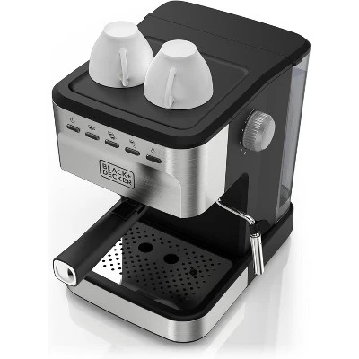 Black & Decker Black+Decker Semi-Automatic 15 Bar Espresso And Cappuccino Maker, Versatile With Ability To Use Grounds Or ESE Pods To Make Your Perfect Cup Of Coffee 5 Black & Decker Black+Decker Semi-Automatic 15 Bar Espresso And Cappuccino Maker, Versatile With Ability To Use Grounds Or ESE Pods To Make Your Perfect Cup Of Coffee - Image 3