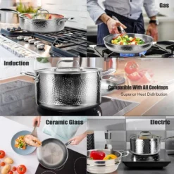 Imarku Professional Cooking Utensils Set, 14PCS Cookware Sets Tri-Ply Clad Stainless Steel With Hangered Handle And Lids, Suits Ceramic And Induction -Target KitchenAid GUEST 8d5c8983 f87a 4b64 bb99 ba4425bae50e