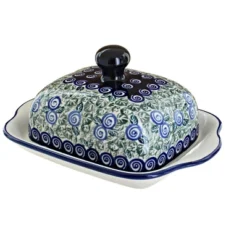 Blue Rose Polish Pottery 858 Zaklady Square Butter Dish -Target KitchenAid GUEST 8d6a013e 4934 45db b576 67be1a960f94