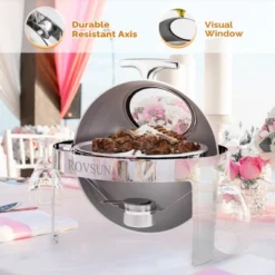 ROVSUN 6QT Roll Top Round Chafing Dish Buffet Set With Glass Window For Wedding Party Banquet Event 12 ROVSUN 6QT Roll Top Round Chafing Dish Buffet Set With Glass Window For Wedding Party Banquet Event -Target KitchenAid GUEST 8d6ce7b6 611d 4e9c 8abb ab8930722d5e