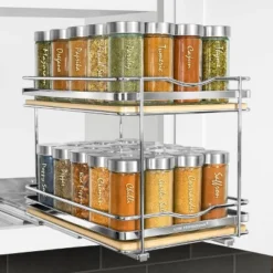 Lynk Professional Slide Out Vertical 8.25" Double Metal/Wood Spice Rack Silver: Kitchen Storage, Pantry Organizer, Pull Out 8 Lynk Professional Slide Out Vertical 8.25" Double Metal/Wood Spice Rack Silver: Kitchen Storage, Pantry Organizer, Pull Out -Target KitchenAid GUEST 8dac43b7 7dc8 4c52 bea6 b0e373ed7f46