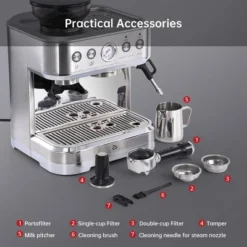 15 Bar Semi-Automatic Espresso Machine Coffee Maker With Grinder & Milk Steamer 16 15 Bar Semi-Automatic Espresso Machine Coffee Maker With Grinder & Milk Steamer -Target KitchenAid GUEST 8db5c656 ae6c 4f9e 89c4 6ec0acee5c29