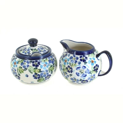 Blue Rose Polish Pottery 694-711 Zaklady Cream & Sugar Set 19 Blue Rose Polish Pottery 694-711 Zaklady Cream & Sugar Set - Image 17