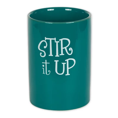 Design Imports Teal Stir It Up Ceramic Utensil Holder 10 Design Imports Teal Stir It Up Ceramic Utensil Holder - Image 8