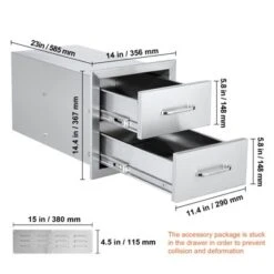 VEVOR Outdoor Kitchen Drawers 14W X 14.3H X 23D Inch, Flush Mount Double BBQ Drawers Stainless Steel With Handle, BBQ Island Drawers,Silver 16 VEVOR Outdoor Kitchen Drawers 14W X 14.3H X 23D Inch, Flush Mount Double BBQ Drawers Stainless Steel With Handle, BBQ Island Drawers,Silver -Target KitchenAid GUEST 8e3f2c1e 2418 4569 be4a 63333395851c