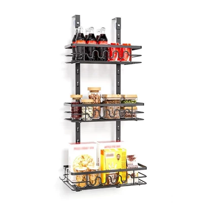 Over The Door Pantry Organizer,Hanging Basket Back Door Storage Rack Shelf,Metal Over The Door Shelves For Bathroom Kitchen Pantry Bedroom 8 Over The Door Pantry Organizer,Hanging Basket Back Door Storage Rack Shelf,Metal Over The Door Shelves For Bathroom Kitchen Pantry Bedroom - Image 6