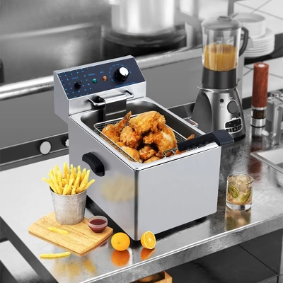 WhizMax Electric Deep Fryer Stainless Steel With Basket, 8L/8.45QT Countertop Fryers, 1600W Single Tank Electric Fryer 3 WhizMax Electric Deep Fryer Stainless Steel With Basket, 8L/8.45QT Countertop Fryers, 1600W Single Tank Electric Fryer