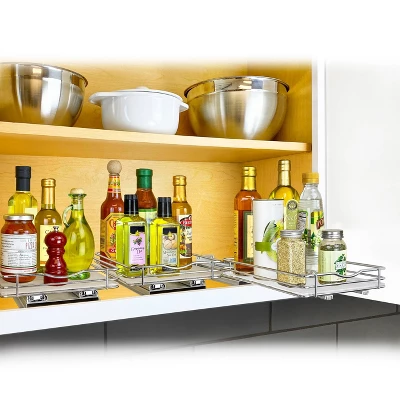 Lynk Professional 8" Wide Slide Out Spice Rack Upper Cabinet Organizer: Chrome-Plated Kitchen Storage With Ball Bearing Glides 4 Lynk Professional 8" Wide Slide Out Spice Rack Upper Cabinet Organizer: Chrome-Plated Kitchen Storage With Ball Bearing Glides - Image 2
