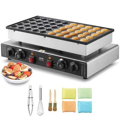 VEVOR Mini Dutch Pancake Maker, 50PCS 43mm Diameter Dorayaki Baker Machine, 1700W Commercial Electric Poffertjes Grill, Non-stick Stainless Steel 10 VEVOR Mini Dutch Pancake Maker, 50PCS 43mm Diameter Dorayaki Baker Machine, 1700W Commercial Electric Poffertjes Grill, Non-stick Stainless Steel - Image 8