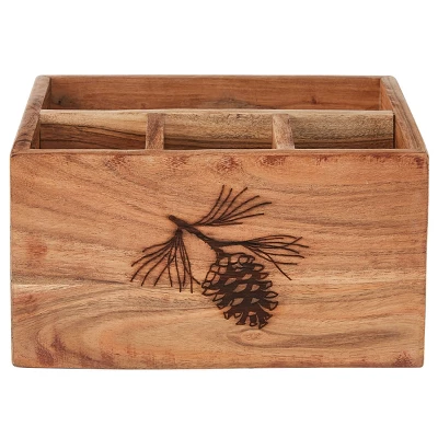 Park Designs Rustic Pinecone Wood Utensil Caddy 5 Park Designs Rustic Pinecone Wood Utensil Caddy - Image 3