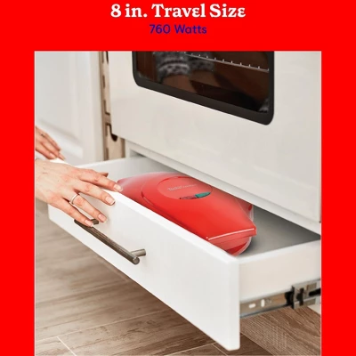 Betty Crocker 8 Inch Travel Pizza Maker Plus, Indoor Electric Grill With Insulated Travel Bag, Nonstick Pan For Pizzas, Quesadillas, Nachos & More 4 Betty Crocker 8 Inch Travel Pizza Maker Plus, Indoor Electric Grill With Insulated Travel Bag, Nonstick Pan For Pizzas, Quesadillas, Nachos & More - Image 2