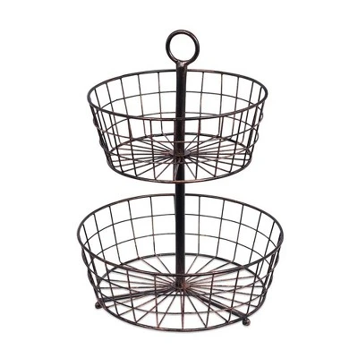 BirdRock Home Metal 2-Tier Wire Fruit Basket - Oil Rubbed Bronze 8 BirdRock Home Metal 2-Tier Wire Fruit Basket - Oil Rubbed Bronze - Image 6