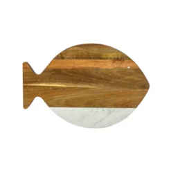 Slickblue Stylish Fish Shaped Acacia Wood & White/Black Marble Board For Serving, Cutting, And Charcuterie, 11.75"x7.75" -Target KitchenAid GUEST 905ca7bf 7e10 4fdc b6af d87fa1a076d8