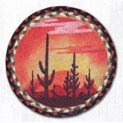 Earth Rugs Desert Sunset Round Trivet 10"x10" – Southwest Braided Jute With Vibrant Sunset Print -Target KitchenAid GUEST 908f98f6 618f 460d 8cd1 a1062e402d50