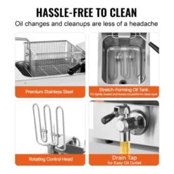 VEVOR Commercial Deep Fryer, Dual Tank 3500W Electric Countertop Fryer, 2 X 9Qt / 8.5L Double Oil Fryer With 2 Baskets, 1mm Thickened Stainless Steel 14 VEVOR Commercial Deep Fryer, Dual Tank 3500W Electric Countertop Fryer, 2 X 9Qt / 8.5L Double Oil Fryer With 2 Baskets, 1mm Thickened Stainless Steel -Target KitchenAid GUEST 91394eca 71a2 40a2 b510 82d7827ac913