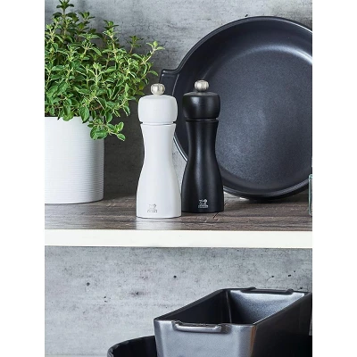 Peugeot | Tahiti Duo, Pepper And Salt Mills, Wood Matte Black + White, 20 Cm - 8 In 3 Peugeot | Tahiti Duo, Pepper And Salt Mills, Wood Matte Black + White, 20 Cm - 8 In