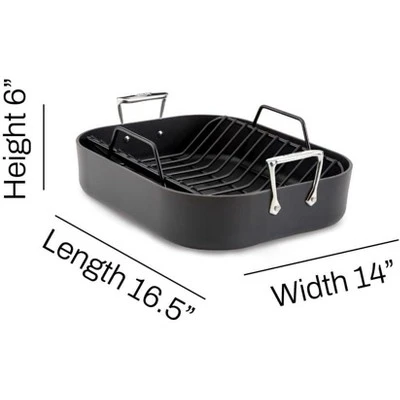 All-Clad HA1 Hard Anodized Nonstick Roaster And Nonstick Rack 13x16 Inch 4 All-Clad HA1 Hard Anodized Nonstick Roaster And Nonstick Rack 13x16 Inch - Image 2