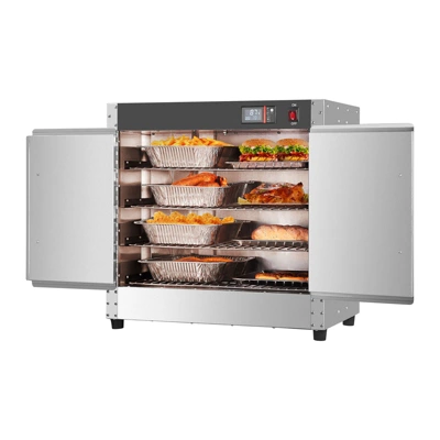 VEVOR Hot Box Food Warmer, 4-Tier Concession Warmer With Water Tray, 4 Pans, Double-door And Adjustable Shelves, Stainless Steel Food Warmer Cabinet 10 VEVOR Hot Box Food Warmer, 4-Tier Concession Warmer With Water Tray, 4 Pans, Double-door And Adjustable Shelves, Stainless Steel Food Warmer Cabinet - Image 8