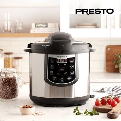 Presto 6 Qt Electric Pressure Cooker Plus, Stainless Steel Slow Cooker, Silver 7 Presto 6 Qt Electric Pressure Cooker Plus, Stainless Steel Slow Cooker, Silver - Image 5