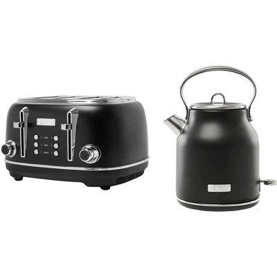 Haden Heritage 4 Slice Wide Slot Stainless Steel Toaster Bundled With 1.7 Liter Stainless Steel Electric Water Kettle, Black & Chrome 8 Haden Heritage 4 Slice Wide Slot Stainless Steel Toaster Bundled With 1.7 Liter Stainless Steel Electric Water Kettle, Black & Chrome - Image 6