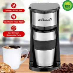 Brentwood Portable Single Serve Coffee Maker With 14oz Travel Mug In Black -Target KitchenAid GUEST 924db1bb bb5e 46b2 874c c24b30ac7072