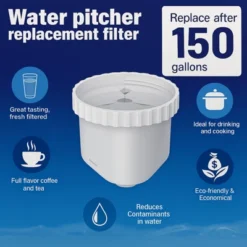 Nispira Water Pitcher Filter Replacement For Epic Pure, Seychelle, Aquagear Dispenser 150 Gallon. 4 Packs -Target KitchenAid GUEST 9288d8ef 0203 4466 8025 47ceb86e6daa 2