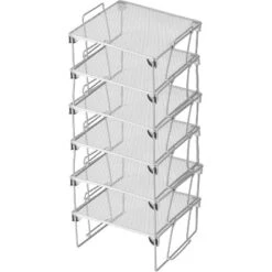 YBM Home Stackable And Foldable Silver Steel Mesh Storage Rack Shelf, Pack Of 6 -Target KitchenAid GUEST 930d5c61 e45e 449f 92b7 5af2047d5cfa