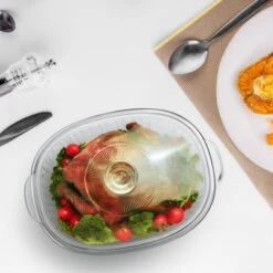 Itopfox 3Qt Glass Casserole Dish With Lid, Ribbed Oval Baking Dish For Oven & Microwave, Clear Lead-Free Covered Cookware, Deep Food Container -Target KitchenAid GUEST 9335bd0a 5e0a 4868 a282 5480f5a6fde2