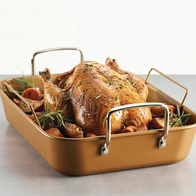 Ayesha Curry 11"x15" Copper Nonstick Roasting Pan 10 Ayesha Curry 11"x15" Copper Nonstick Roasting Pan - Image 8